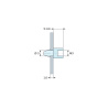 Dimensioned drawing 5 mm, Snap-in circuit-board support, M3 internally threaded, black PA6.6 polyamide UL94-HB, Ø3 mm board hole, 1.6 mm board