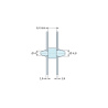 Dimensioned drawing 6,4 mm, Double-snap PCB support, PA6.6 polyamide, natural, UL94-V2, PCB Ø4/1.6 mm / CH Ø4.8/1.6 mm