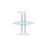 Dimensioned drawing 3,2 mm, Double-snap PCB support, PA6.6 natural, UL94-V2, PCB hole Ø3.9 mm, PCB thickness 1.6 mm