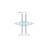 Dimensioned drawing 4 mm, Double-snap PCB support, PA6.6 natural, UL94-V2, PCB hole Ø4 mm, PCB thickness 1.6 mm