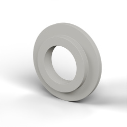 Insulating flanged bushing Ø12,2x25mm, low shoulder Ø17,8mm, natural PA6 polyamide UL94-V2