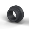 Insulating flanged bushing Ø4,5x8mm, high shoulder Ø6mm, black glass-fiber-reinforced PA6.6 polyamide UL94-HB