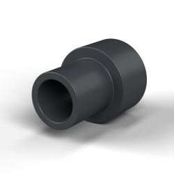 Insulating flanged bushing Ø4,1x8mm, high shoulder Ø5,6mm, black glass-fiber-reinforced PA6.6 polyamide UL94-HB