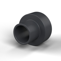 Insulating flanged bushing Ø4,1x8mm, low shoulder Ø5mm, black glass-fiber-reinforced PA6.6 polyamide UL94-HB