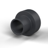 Insulating flanged bushing Ø4,1x8mm, low shoulder Ø5mm, black glass-fiber-reinforced PA6.6 polyamide UL94-HB