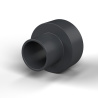 Insulating flanged bushing Ø6,2x12mm, high shoulder Ø7,2mm, black glass-fiber-reinforced PA6.6 polyamide UL94-HB