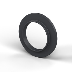 Insulating flanged bushing Ø10,2x16mm, high shoulder Ø11mm, black glass-fiber-reinforced PA6.6 polyamide UL94-HB