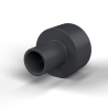 Insulating flanged bushing Ø4,1x10mm, low shoulder Ø5,2mm, black glass-fiber-reinforced PA6.6 polyamide UL94-HB