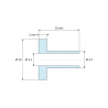 Dimensioned drawing 10 mm, Insulating flanged bushing Ø3,1x10mm, high shoulder Ø4,2mm, black glass-fiber-reinforced PA6.6 polyamide UL94-HB
