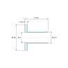 Dimensioned drawing 9 mm, Insulating flanged bushing Ø4x10mm, low shoulder Ø4,4mm, black glass-fiber-reinforced PA6.6 polyamide