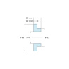 Dimensioned drawing 2,5 mm, Insulating flanged bushing Ø4x9,3mm, low shoulder Ø6,3mm, black glass-fiber-reinforced PA6.6 polyamide