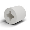 Self-retaining smooth spacer, natural PA6.6, UL94-V2, Ø4 × 6.4 mm, for M3.5 screw