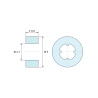 Dimensioned drawing 2 mm, Self-retaining smooth spacer, black PA6.6, UL94-V2, Ø2.7 × 5 mm, for M2.5 screw