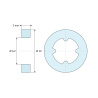 Dimensioned drawing 2 mm, Self-retaining smooth spacer, black PA6.6, UL94-HB, Ø6.2 × 10 mm, for M6 screw