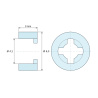 Dimensioned drawing 3 mm, Self-retaining smooth spacer, natural PA6.6, UL94-V2, Ø4.1 × 6.3 mm, for M3.5 screw