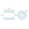 Dimensioned drawing 9,5 mm, Self-retaining smooth spacer, natural PA6.6, UL94-V2, Ø6.1 × 9.5 mm, for M6 screw