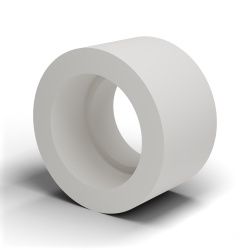 Stepped-bore spacer, natural PA6.6, UL94-V2, Ø6.1 × 10 mm, for M6 screw