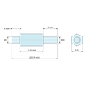 Чертеж с размери 11,9 mm / 4 / 7 mm, Шестоъгълна дистанционна втулка, външна/външна резба, поцинкована стомана, M3 - 5,5 mm между плоските страни, стебла 4 и 7 mm