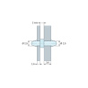 Rozměrový výkres 2 mm, Oboustranně zacvakávací podpěra DPS, Polyamid PA6.6, přírodní, UL94-V2, PCB Ø2,5/1,6 mm / CH Ø2,5/3,6 mm