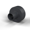 Izolační pouzdro s přírubou Ø4x10mm, nízké osazení Ø4,4mm, černý polyamid PA6.6 vyztužený skelnými vlákny