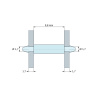 Måltegning 9,8 mm, Dobbeltsidet klikmonteret printkortholder, PA6.6 naturfarvet, UL94-V2, PCB-hul Ø1,7 mm, printkorttykkelse 1,7 mm