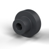 Isoleringsbøsning med flange Ø2,1x8mm, høj skulder Ø4,5mm, sort glasfiberforstærket PA6.6-polyamid UL94-HB
