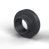 Isoleringsbøsning med flange Ø3x5,9mm, høj skulder Ø3,5mm, sort glasfiberforstærket PA6.6-polyamid UL94-HB