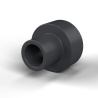 Isoleringsbøsning med flange Ø3,5x7mm, høj skulder Ø4,9mm, sort glasfiberforstærket PA6.6-polyamid UL94-HB