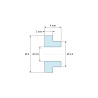 Måltegning 4 mm, Isoleringsbøsning med flange Ø3,5x9mm, høj skulder Ø6,3mm, sort glasfiberforstærket PA6.6-polyamid UL94-HB