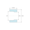Måltegning 5,7 mm, Afstandsbøsning med trinboring, naturfarvet PA6.6, UL94-V2, Ø6,1 × 10 mm, til M6-skrue