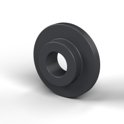 Μονωτικός δακτύλιος με φλάντζα Ø2,6x8mm, χαμηλός ώμος Ø4,8mm, μαύρο πολυαμίδιο PA6.6 ενισχυμένο με υαλονήματα UL94-HB
