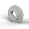 Eristysholkki laipalla Ø4,2x10mm, matala olake Ø5,9mm, luonnonvärinen PA6-polyamidi UL94-V2