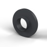 Eristysholkki laipalla Ø5,2x12mm, korkea olake Ø5,5mm, musta lasikuituvahvistettu PA6.6-polyamidi UL94-HB