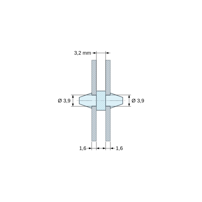Utični nosač tiskane pločice Plastika PA6.6
