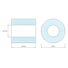 Méretezett rajz 3 mm, C221 kerámia sima távtartó Ø1,5x3mm