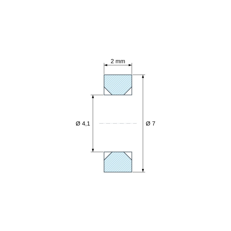 Sima távtartó persely kétoldali süllyesztéssel, PA6 GV25 fekete UL94-HB, Ø4,1/7 mm, M4