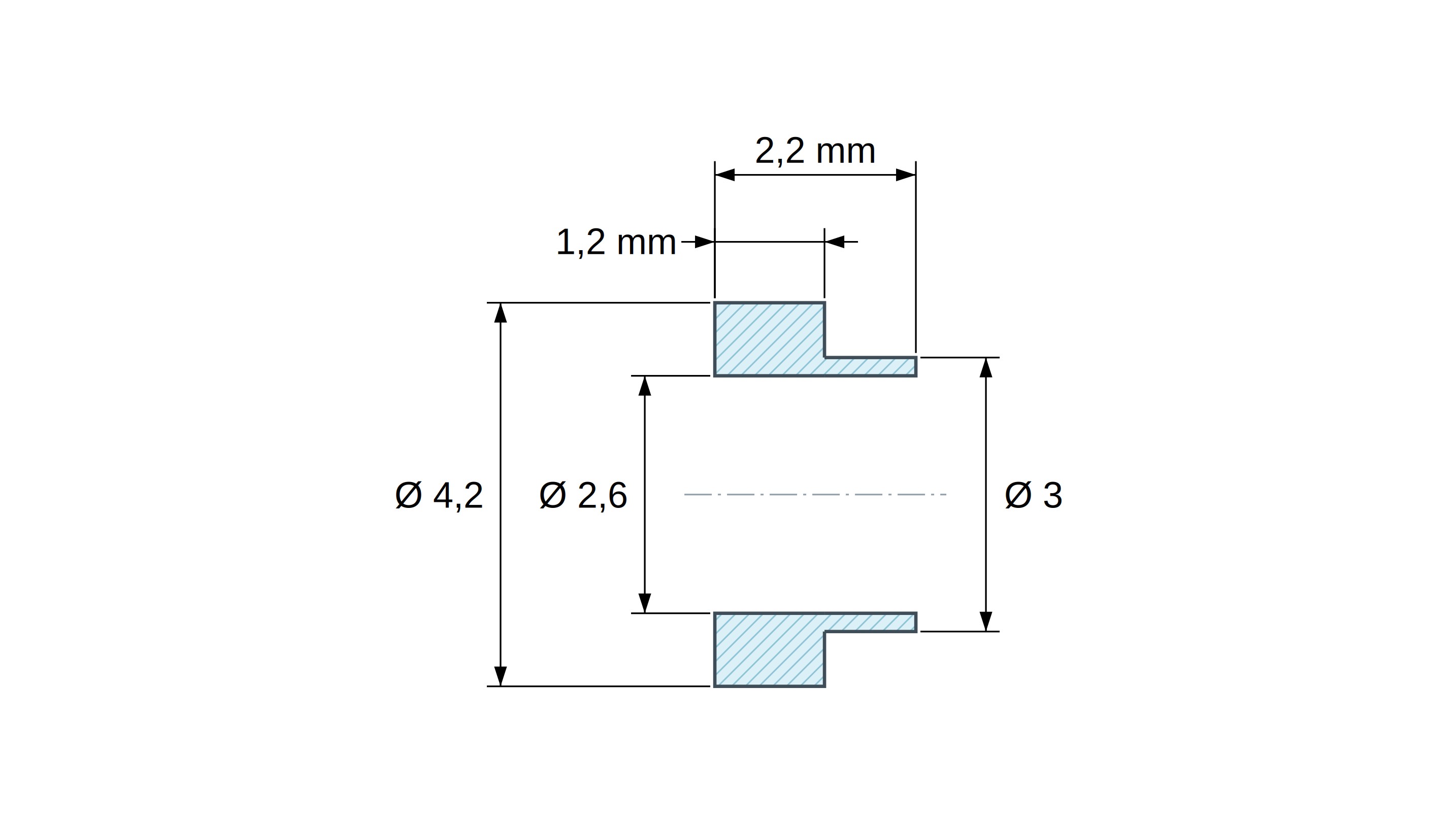Izolacijska čahura s prirubnicom Ø2,6x4,2mm, nisko rame Ø3mm, crni poliamid PA4.6 ojačan staklenim vlaknima UL94-V0 Izolacijska čahura s prirubnicom Ø2,6x4,2mm, nisko rame Ø3mm, crni poliamid PA4.6 ojačan staklenim vlaknima UL94-V0