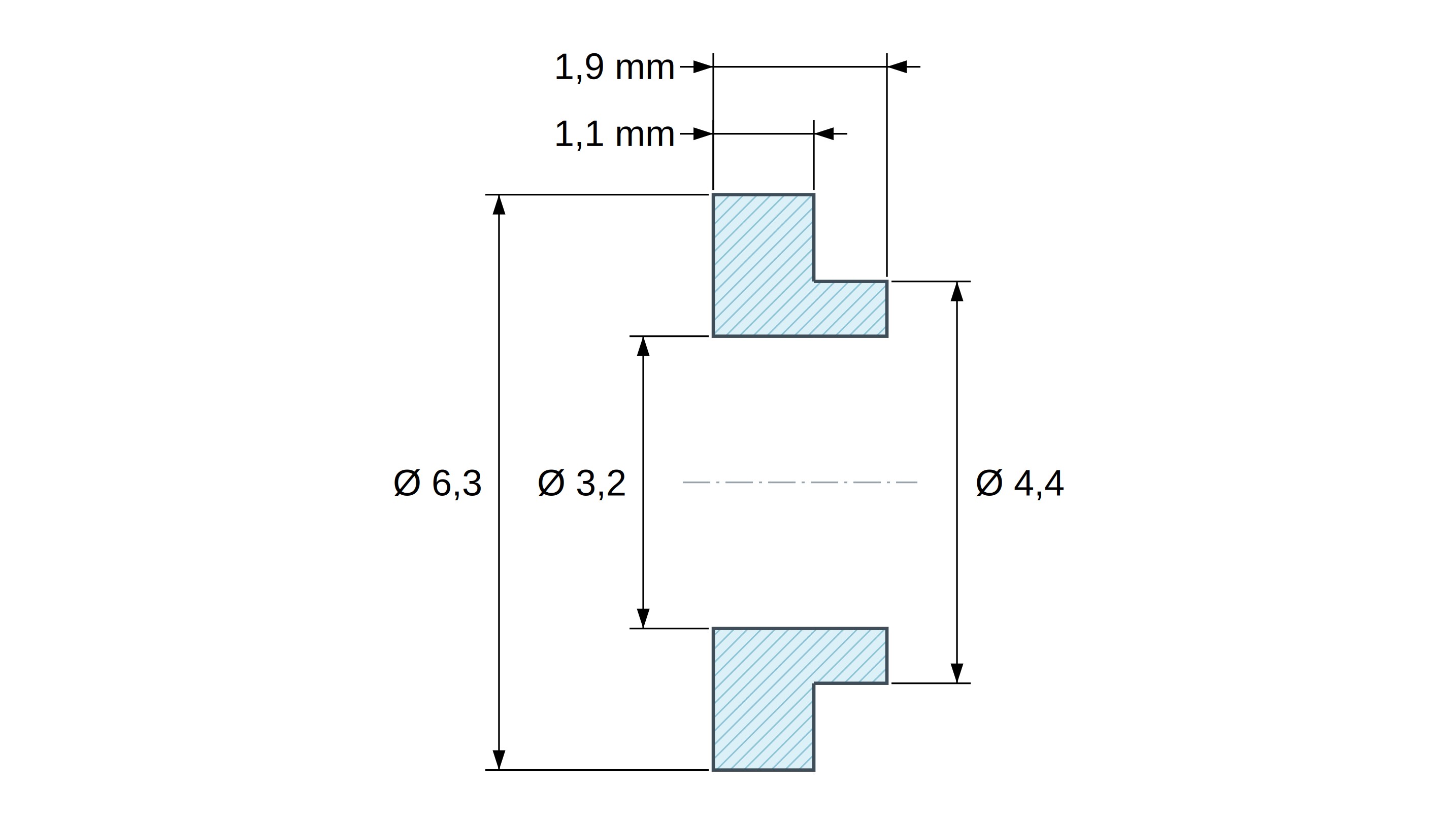 Tulejka izolacyjna z kołnierzem Ø3,2x6,3mm, niskie osadzenie Ø4,4mm, czarny poliamid PA4.6 wzmacniany włóknem szklanym UL94-V0 Tulejka izolacyjna z kołnierzem Ø3,2x6,3mm, niskie osadzenie Ø4,4mm, czarny poliamid PA4.6 wzmacniany włóknem szklanym UL94-V0
