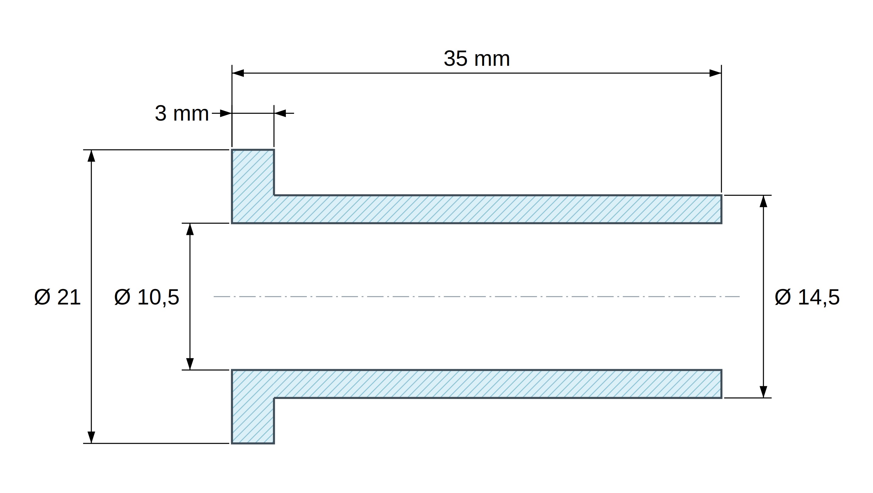 Izolační pouzdro s přírubou Ø10,5x21mm, vysoké osazení Ø14,5mm, černý polyamid PA6.6 vyztužený skelnými vlákny UL94-HB Izolační pouzdro s přírubou Ø10,5x21mm, vysoké osazení Ø14,5mm, černý polyamid PA6.6 vyztužený skelnými vlákny UL94-HB
