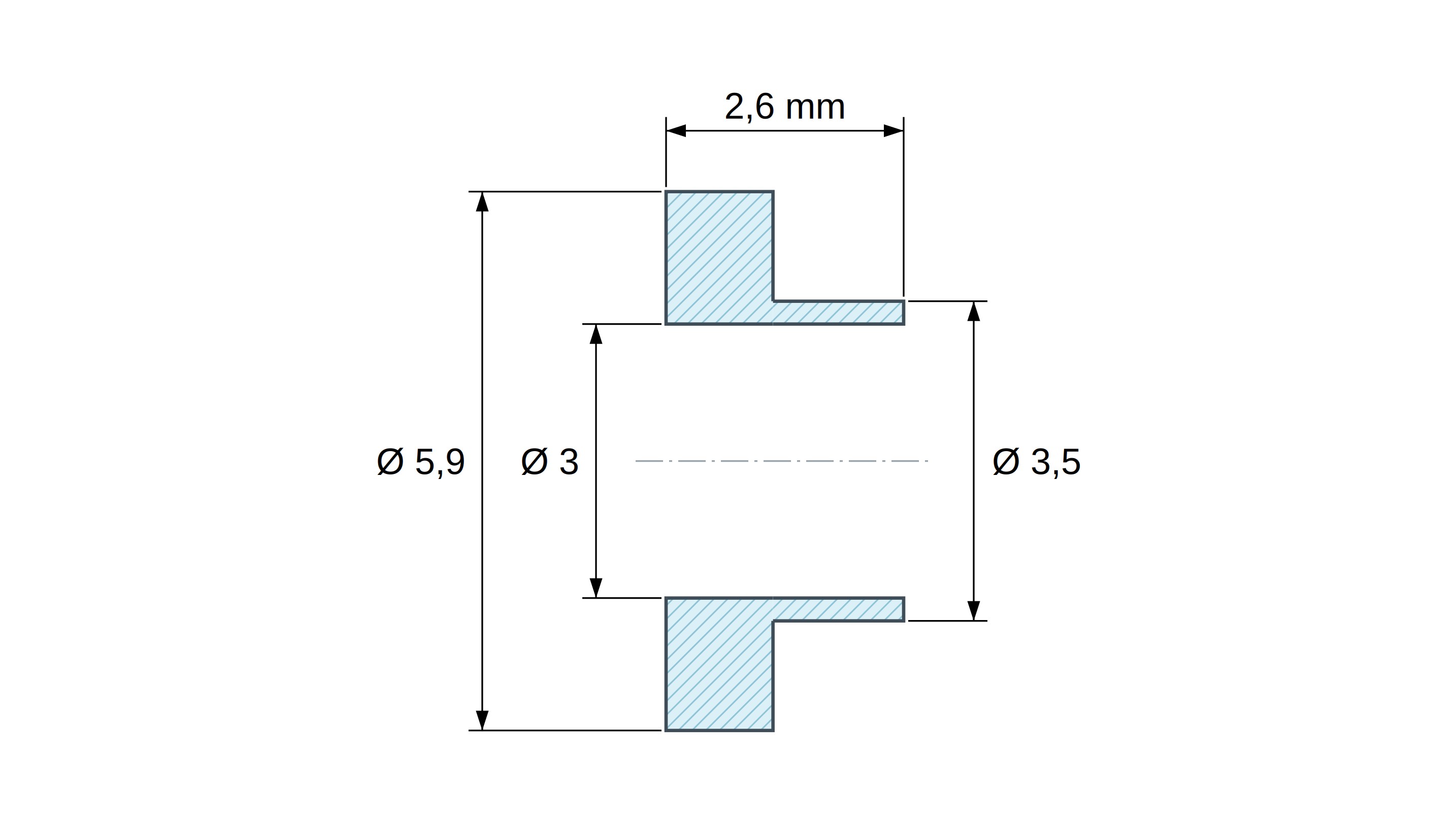 Izolační pouzdro s přírubou Ø3x5,9mm, vysoké osazení Ø3,5mm, černý polyamid PA6.6 vyztužený skelnými vlákny UL94-HB Izolační pouzdro s přírubou Ø3x5,9mm, vysoké osazení Ø3,5mm, černý polyamid PA6.6 vyztužený skelnými vlákny UL94-HB