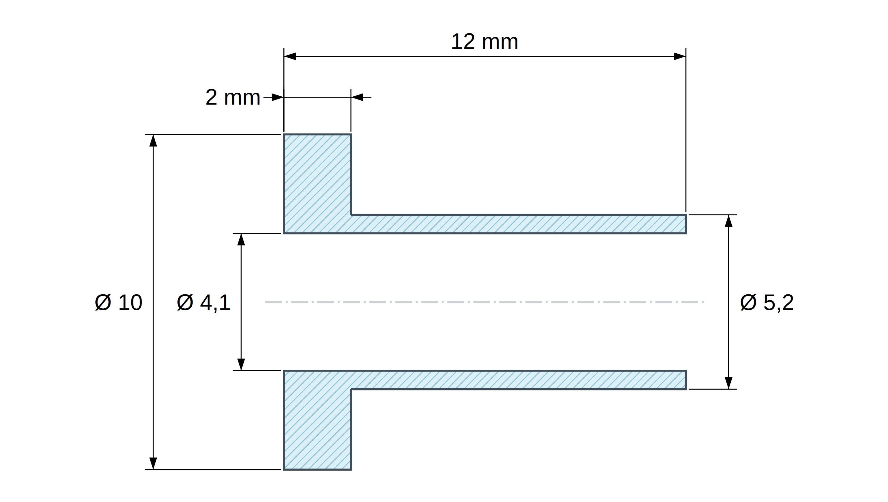Izolacijska čahura s prirubnicom Ø4,1x10mm, nisko rame Ø5,2mm, crni poliamid PA6.6 ojačan staklenim vlaknima UL94-HB Izolacijska čahura s prirubnicom Ø4,1x10mm, nisko rame Ø5,2mm, crni poliamid PA6.6 ojačan staklenim vlaknima UL94-HB