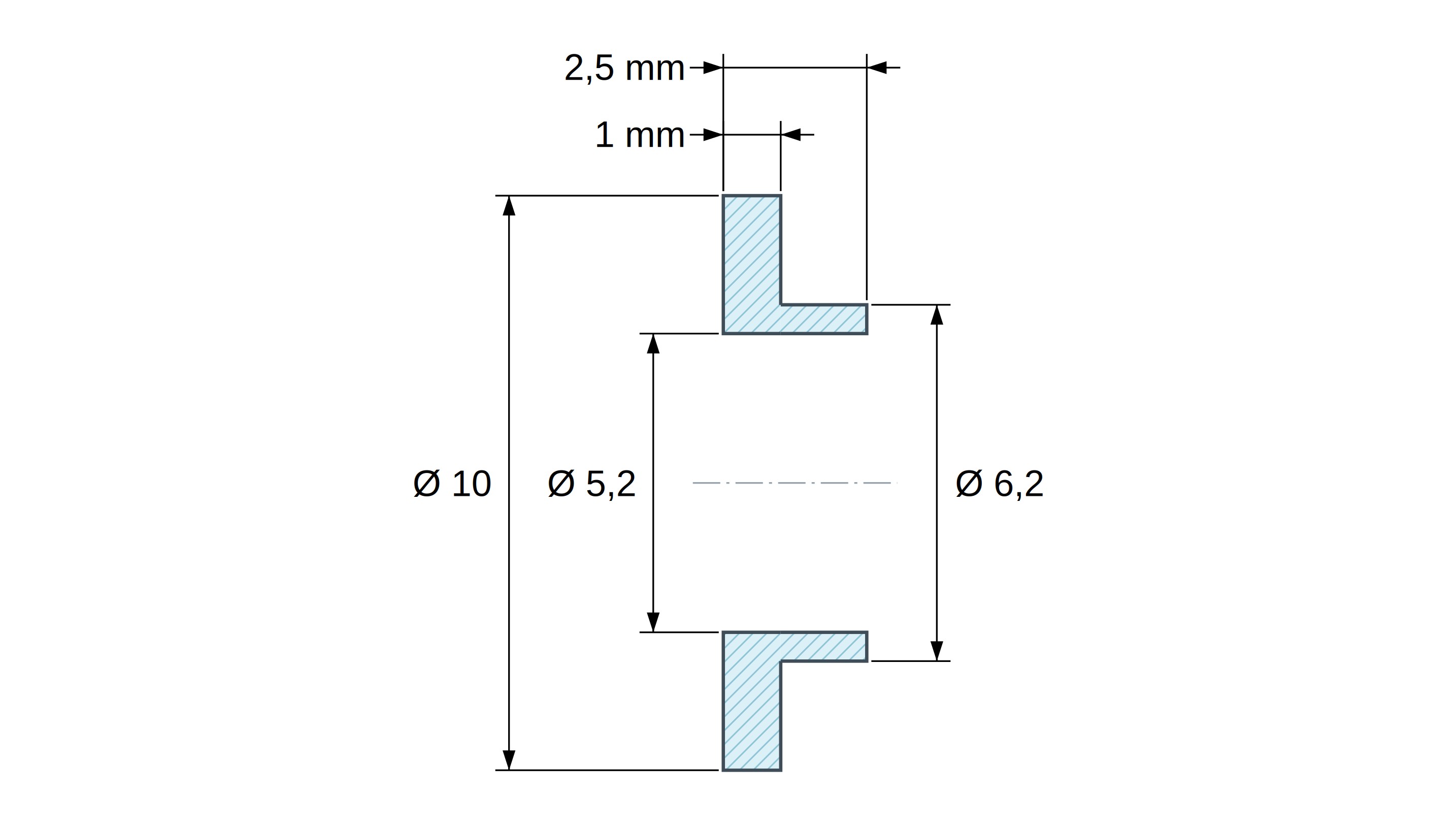 Izolační pouzdro s přírubou Ø5,2x10mm, nízké osazení Ø6,2mm, černý polyamid PA6.6 vyztužený skelnými vlákny Izolační pouzdro s přírubou Ø5,2x10mm, nízké osazení Ø6,2mm, černý polyamid PA6.6 vyztužený skelnými vlákny