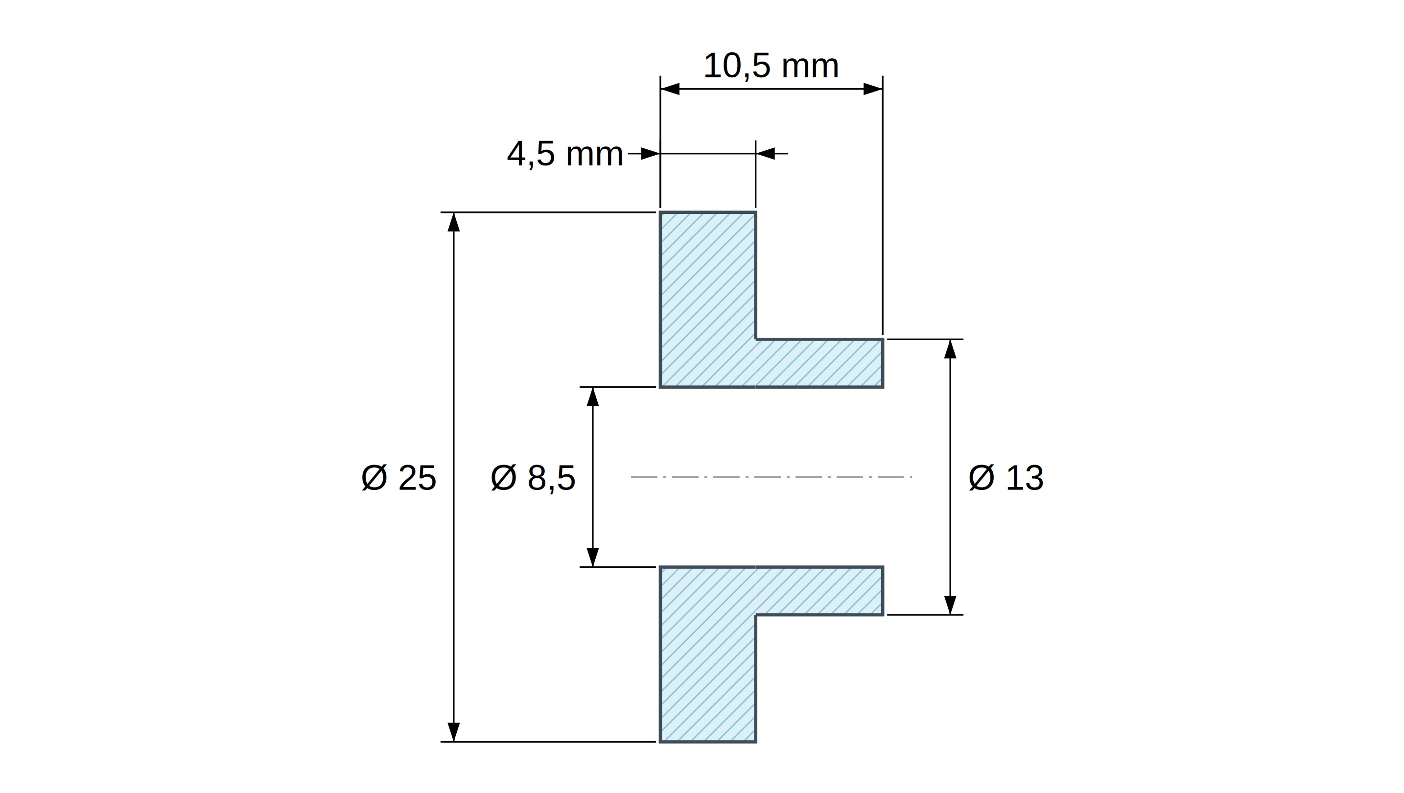 Izolační pouzdro s přírubou Ø8,5x25mm, vysoké osazení Ø13mm, černý polyamid PA6.6 vyztužený skelnými vlákny UL94-HB Izolační pouzdro s přírubou Ø8,5x25mm, vysoké osazení Ø13mm, černý polyamid PA6.6 vyztužený skelnými vlákny UL94-HB