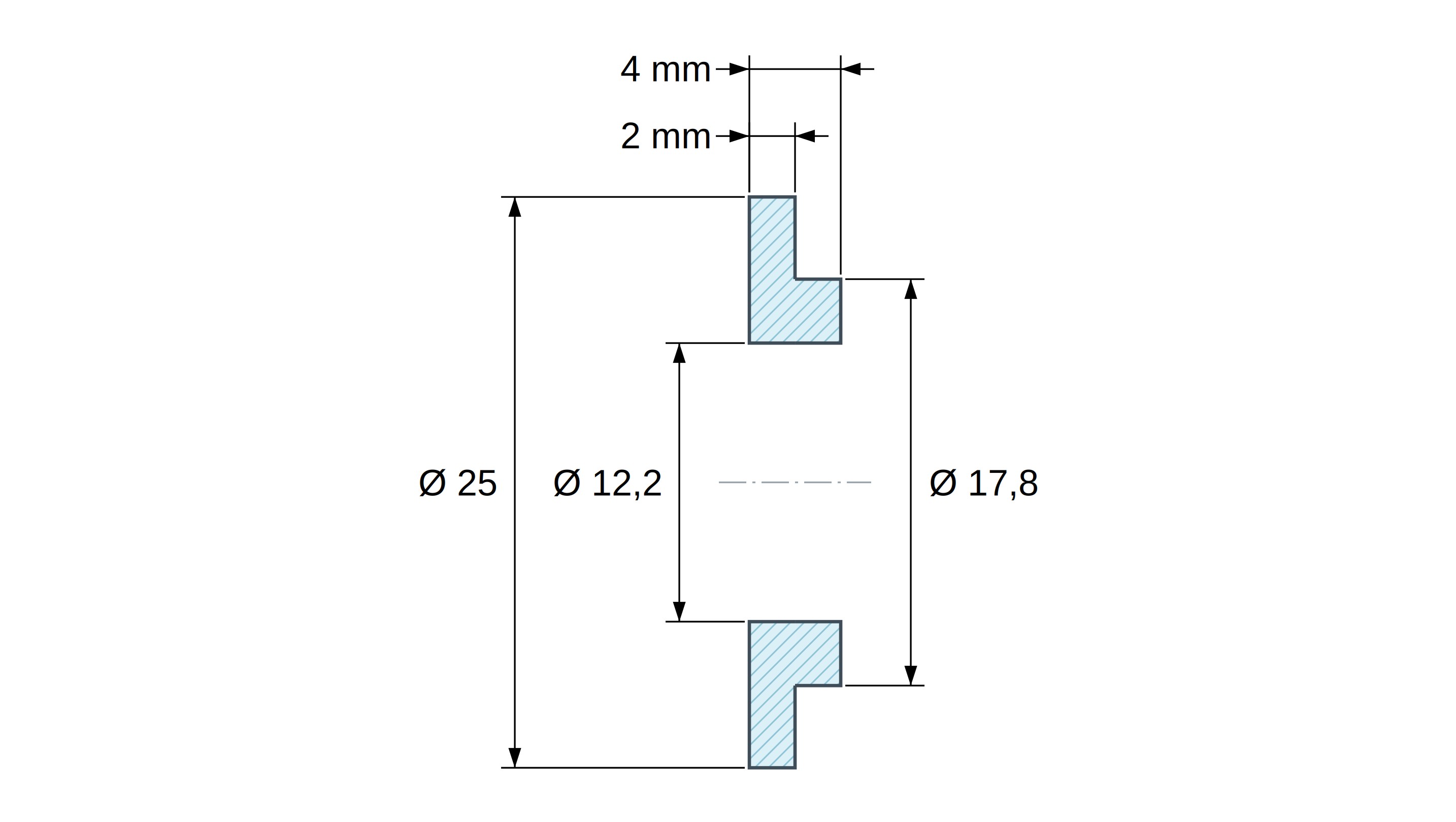 Izolačné puzdro s prírubou Ø12,2x25mm, nízke osadenie Ø17,8mm, prírodný polyamid PA6 UL94-V2 Izolačné puzdro s prírubou Ø12,2x25mm, nízke osadenie Ø17,8mm, prírodný polyamid PA6 UL94-V2