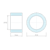Maattekening 6 mm, Gladde afstandhouder van loodhoudend vernikkeld messing Ø7,2x10mm voor schroef M7