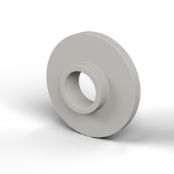 Isolatiebus met flens Ø5,2x15mm, lage schouder Ø6,9mm, ongekleurd PA6-polyamide UL94-V2