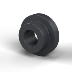 Isolatiebus met flens Ø3,5x9mm, hoge schouder Ø6,3mm, zwart glasvezelversterkt PA6.6-polyamide UL94-HB