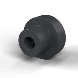 Isolatiebus met flens Ø4,5x15,7mm, hoge schouder Ø9,7mm, zwart glasvezelversterkt PA6.6-polyamide UL94-HB
