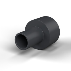 Isolatiebus met flens Ø5,2x12mm, hoge schouder Ø6,4mm, zwart glasvezelversterkt PA6.6-polyamide UL94-HB