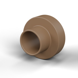 Isolatiebus met flens Ø3x6mm, lage schouder Ø3,5mm, polyfenyleensulfide PPS bruin UL94-V0